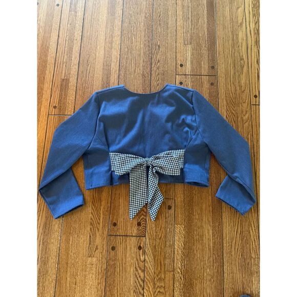 Rightful Owner Handmade Denim Bow Bolero Large L - Picture 6 of 6